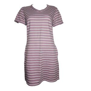 32‎ Degrees Cool Dress Womens Size S Small Purple White Striped Fleece Lined